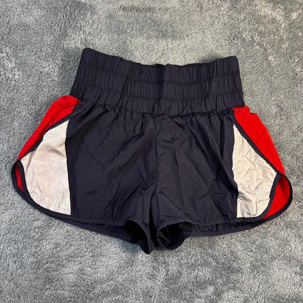 Free People Movement The Way Home Shorts Black Red Colorblock High Rise Large